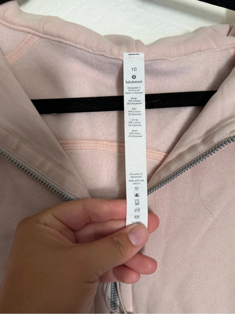 Lululemon Scuba Full Zip Hoodie Mauve Pink Size 10